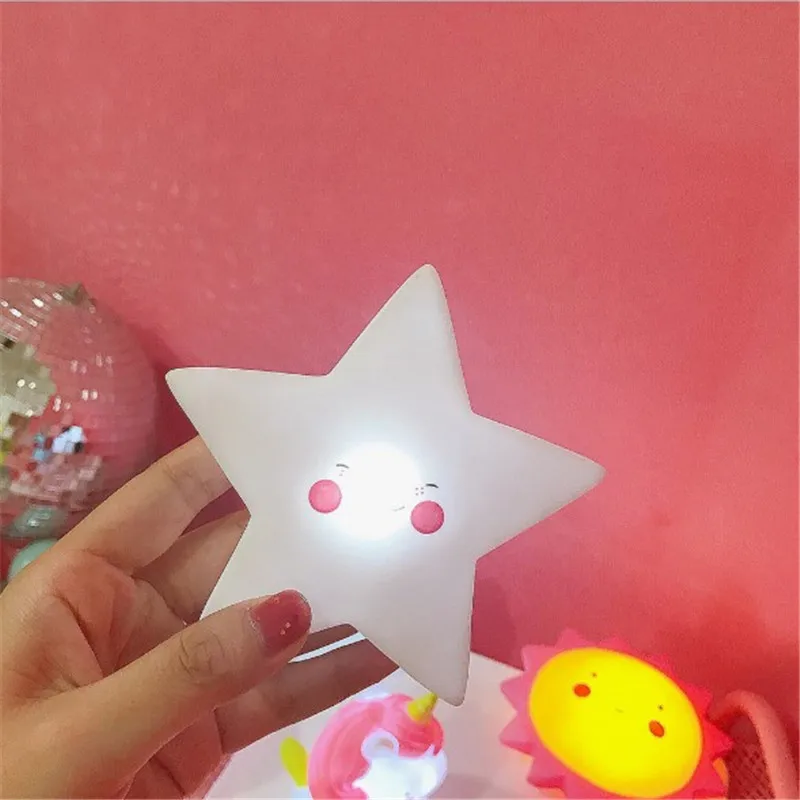 6 LED Night lamp decorate desk light battery dream cute Five-pointed Star Unicorn holiday creative light for baby bedroom luminar - Испускаемый цвет: 6
