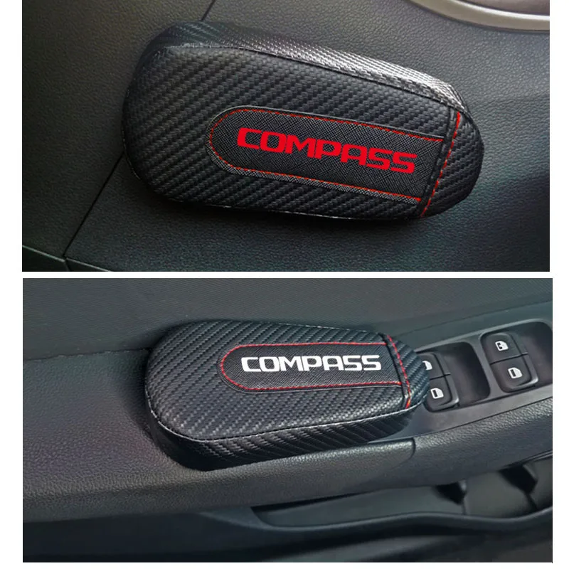 Для Jeep Compass 1 шт. углеродное волокно кожа авто подушка для ног наколенник