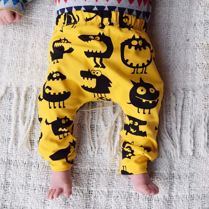 Baby Boy Pants Newborn Toddler Monster Printed Bottom Harem Leggings Trousers 0-3Y Infant Children Cotton Loose |