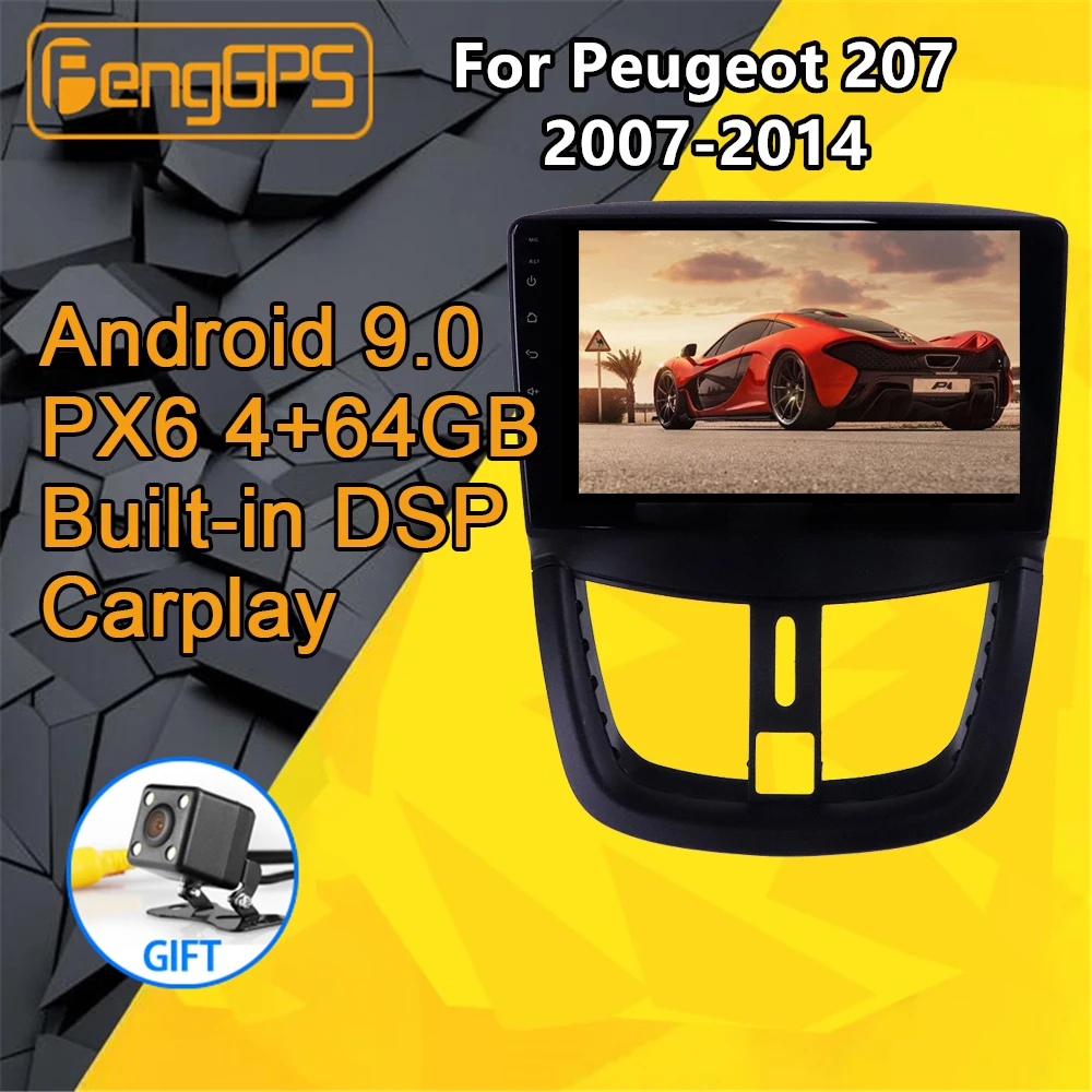 Для Peugeot 207 2007 2008 2009 2016 Автомобильный мультимедийный плеер стерео Android PX6 радио
