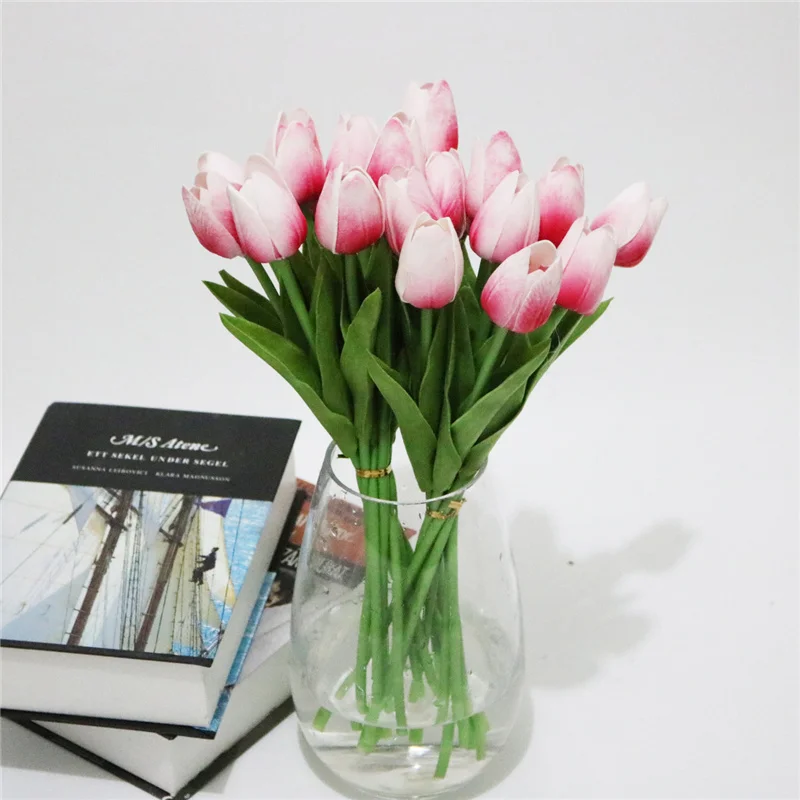 10 Pcs Artificial Flowers Tulips Calla Lily Set Simulation PU Fake Flower Wedding Decoration Party New Year Hotel Home Decor
