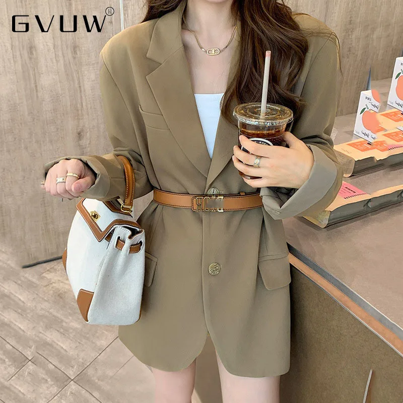 

GVUW Tokyo Time Casual Suit Coat Women's Spring 2021 New Thin Small Top Women Blazers And Jackets Long Wholesale Clothes KB92948