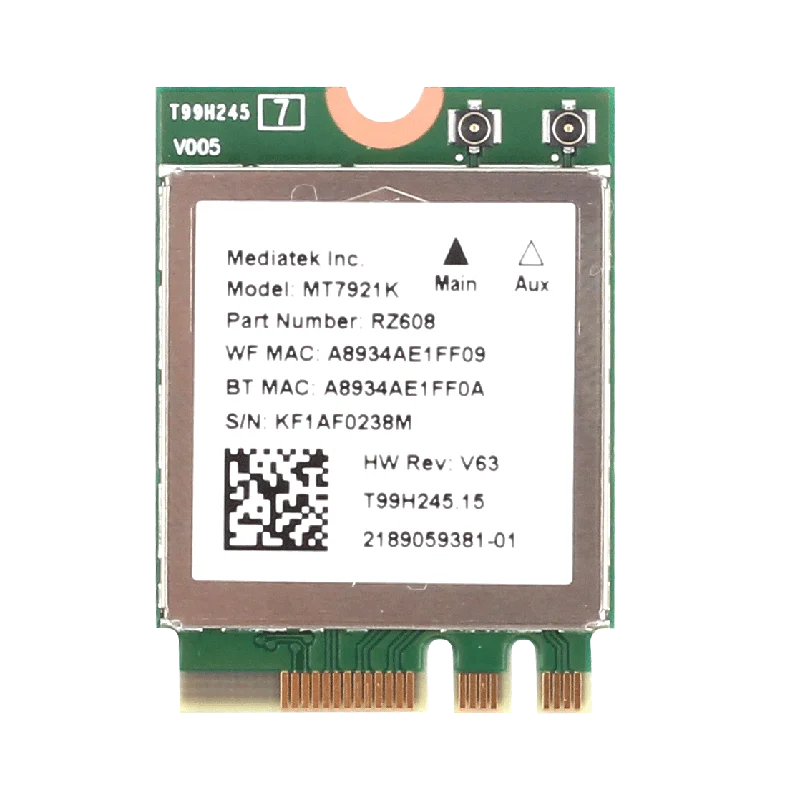 WiFi 6 MT7921K Dual Band Blue-tooth 5.2 беспроводной адаптер 1800 Мбит/с поддержка памяти сетевая
