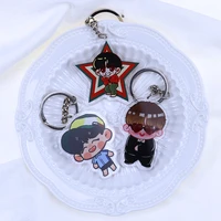 kpop bangtan boys cartoon print acrylic keychains key ring j hope pendant backpack accessories gift periphera fans collection