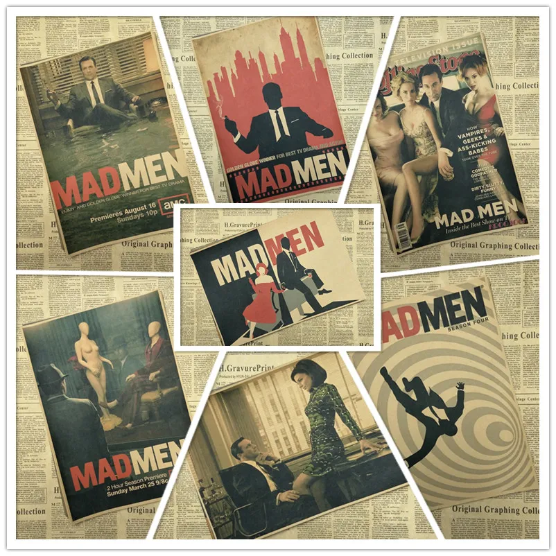 Плакаты из крафт бумаги Mad Men настенные постеры для дома и бара домашний декор