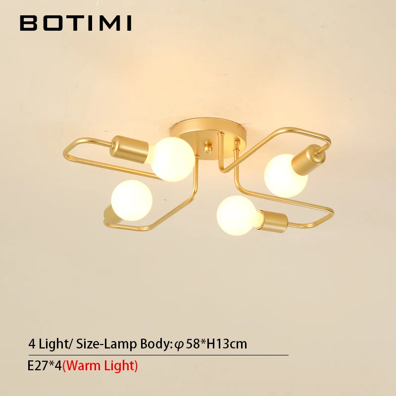 4 Light BOTIMI, новинка, потолочные светильники для гостиной, современный золотой потолочный светильник, изгиб, металлическая поверхность, монтируемая, для спальни, осветительные приборы - Цвет корпуса: 4 Light