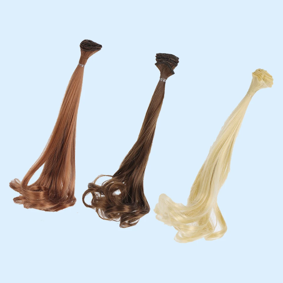 Allaosify Long Straight High Temperatur Fiber Brown Golden Wine Black 30 *100cm DIY BJD Doll Wigs | Игрушки и хобби