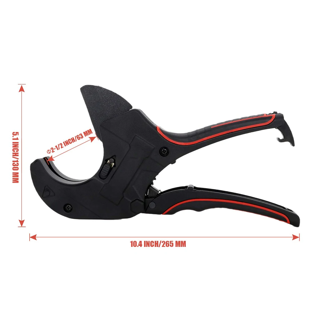 

Water Pump Pliers PVC Pipe Cutter 63mm Black Ratchet Scissors PVC/PU/PP/PE Tube Pliers Cutter Hose Cutting Hand DIY Slice Tool