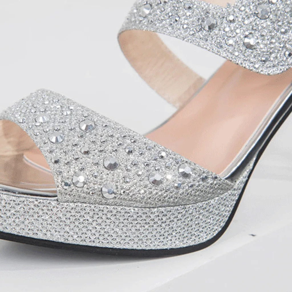 Тапки SAGACE женские на высоком каблуке роскошные сандалии с кристаллами открытым