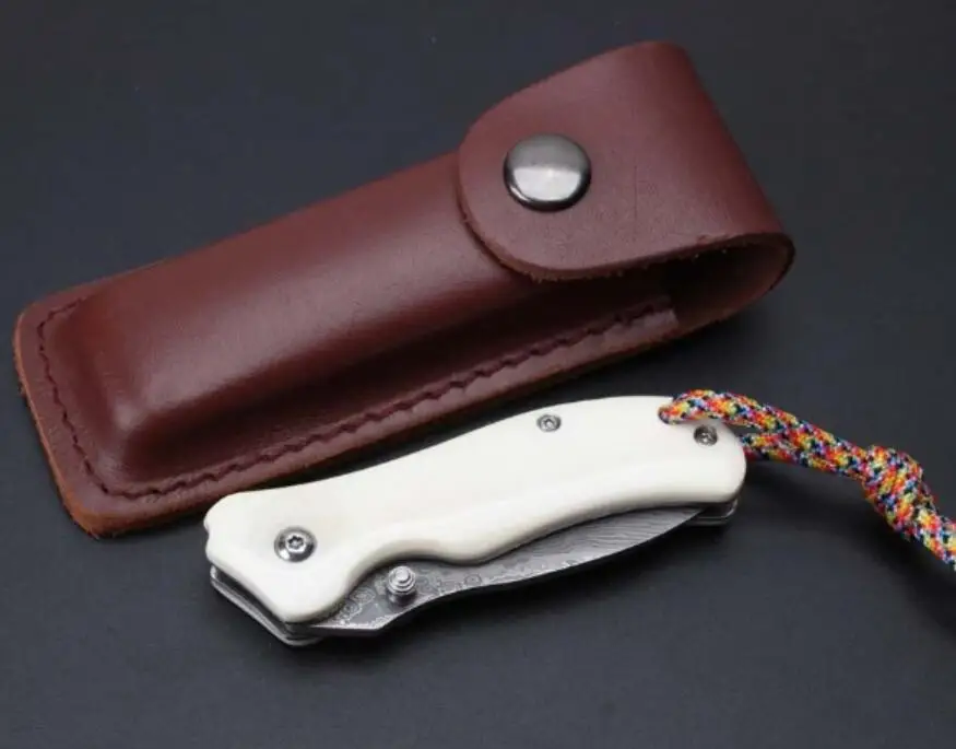 Складной нож ZT диаметром 5 8 дюйма рукоятка из кости дамасское лезвие карманный