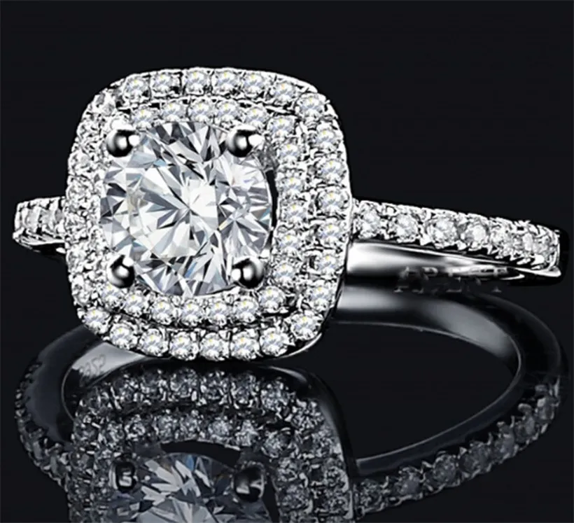 Женские обручальные кольца из серебра 925 пробы с имитацией бриллианта | Украшения