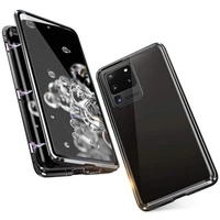 magnetic case for samsung galaxy a51 a71 a81 a91 a11 a21 a52 a70 a50 s20 ultra s10 plus double side tempered glass metal cover