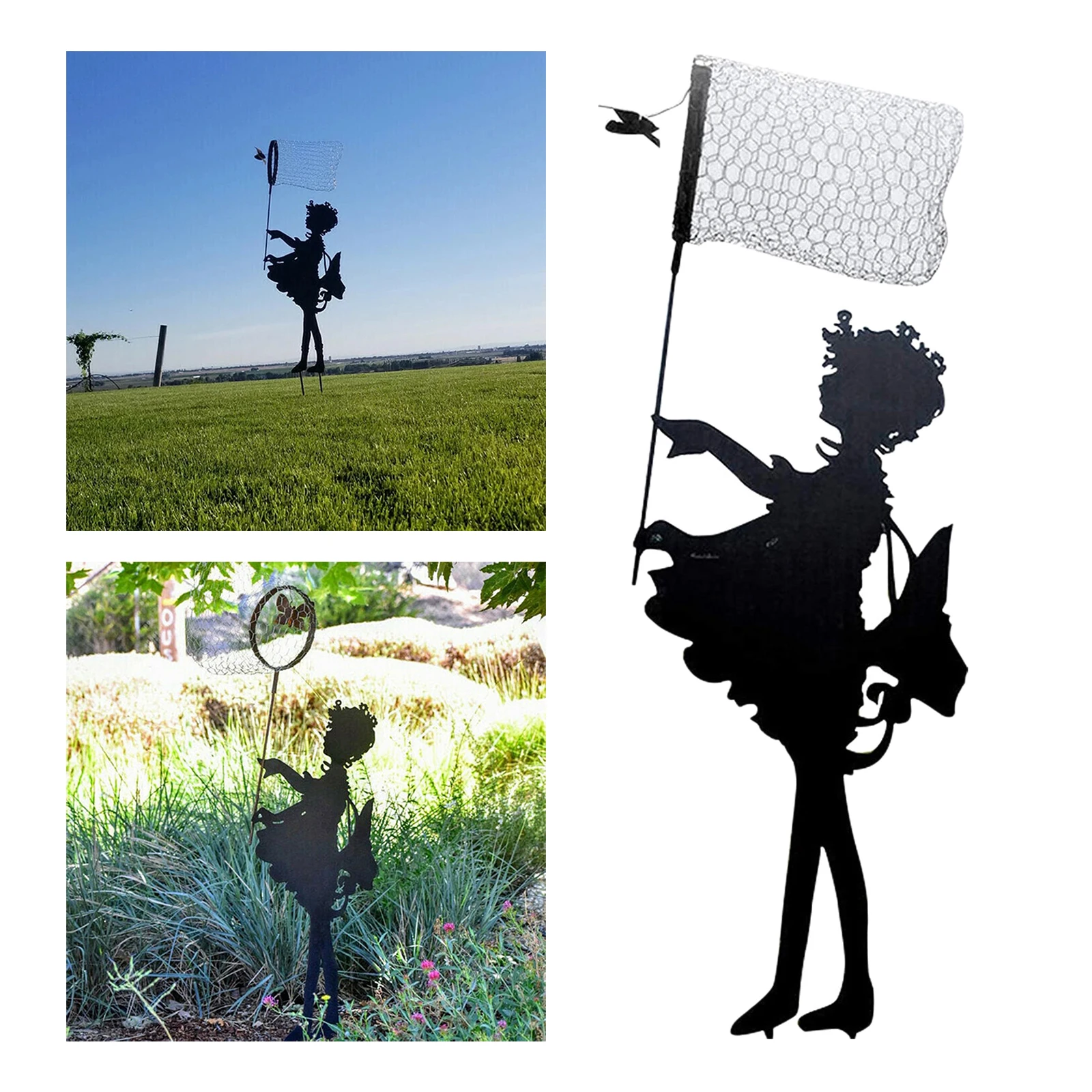 

Железная ретро-статуя в виде Феи для сада, статуя в виде бабочки для девушек, украшение для газона, патио для садоводства