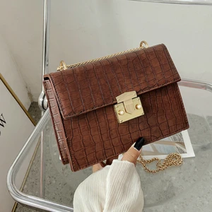 crocodile pattern crossbody bags for women 2021 mini chain handbags small bag pu leather hand bag ladies designer shoulder bag free global shipping