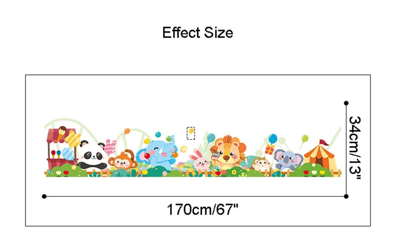 

Cartoon Animal Skirting Line Wall Stickers Kindergarten Kids Room Wall Decoration Eco-Friendly Children's Wallpaper Home Decor