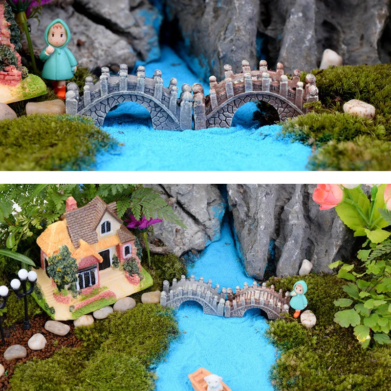 Мини каменный мост скульптура в виде здания Jardin фигурка Смола ремесло домашнего