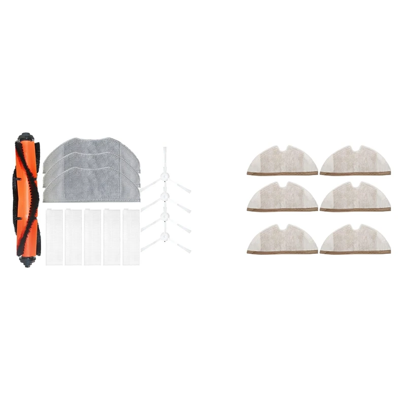 

13 шт. основная роликовая щетка, боковая щетка, воздушный фильтр, тряпочка для швабры с 6 шт. тканью для швабры для робота Xiaomi Roborock S5 Max,Mijia G1