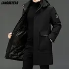 Высококачественная зимняя дизайнерская брендовая длинная Повседневная модная парка, Мужская ветровка, верхняя одежда, плотные тяжелые пальто, одежда для мужчин