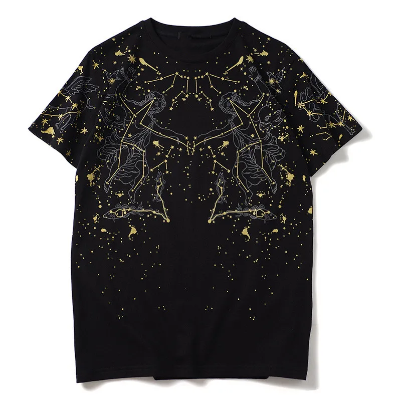 

2021 Summer Fashion Men/Women's casual loose T-shirts Top High Quality starry sky print Tee Shirt C850