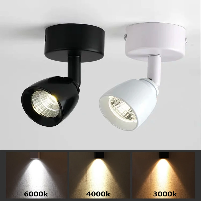 Светодиодный поверхностного монтажа маленький LED-светильник 3 Вт 5 черный белый