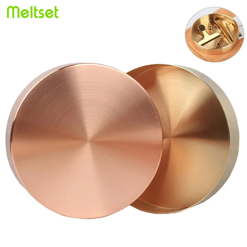 Круглый металлический лоток из чистой меди в стиле ретро лотки для хранения