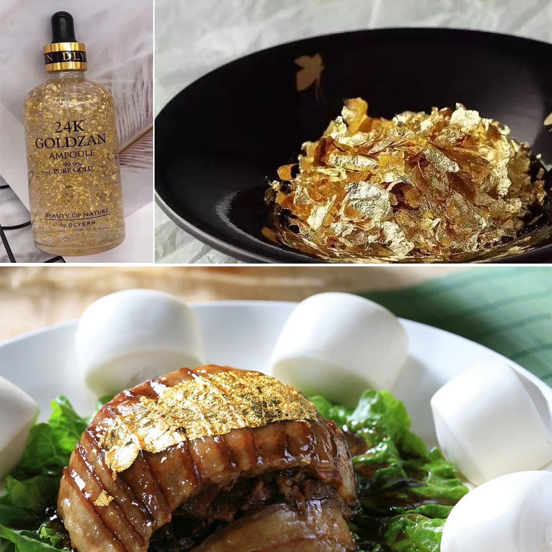 0 1 г каждого съедобного пистолета из 24 К золота и чистого серебра листовой