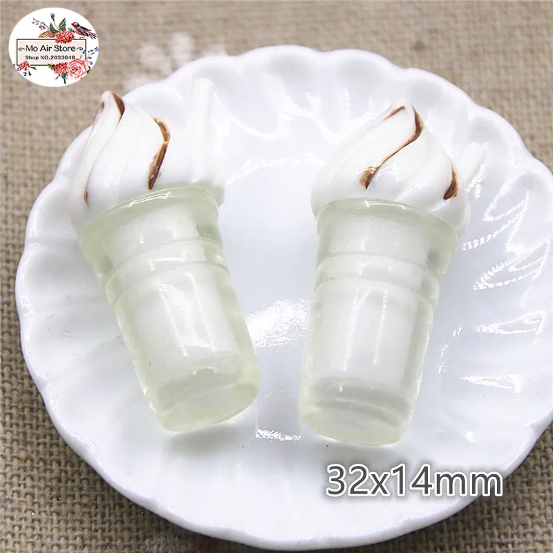 10pcs Resin Simulation 3D ice cream/sundae cup Miniature Cabochon food Art Supply Decoration Charm Craft | Дом и сад
