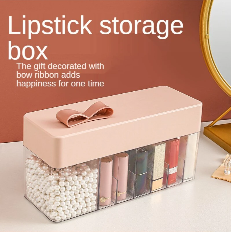 

Ins lipstick storage box girl heart multi-grid lipstick box with lid dust-proof lipstick cosmetic storage