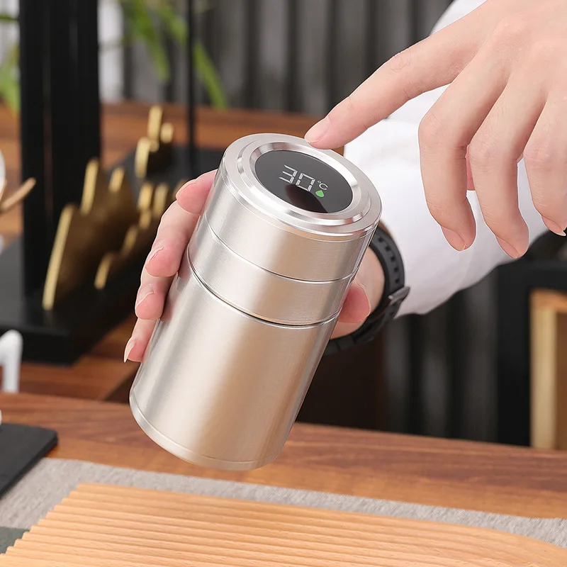 

Premium Ceramic Liner Tea Thermos Cup Smart Temperature Display Tea Separated Cup Thermos Tea Cup Separates Tea and Water