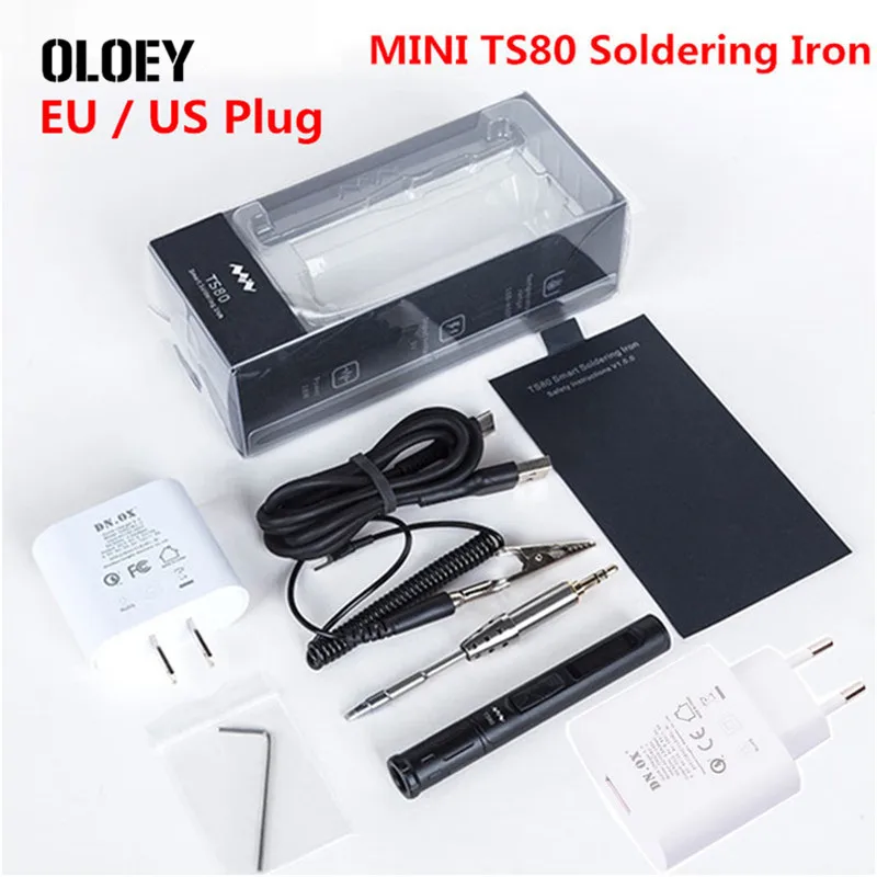 Цифровая паяльная станция MINI TS80 программируемая с USB Type-C и OLED-экраном набор