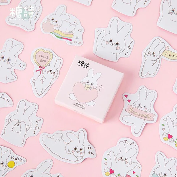 45 шт./кор. милые Мультяшные наклейки кроликов украшения DIY стикер альбом дневник