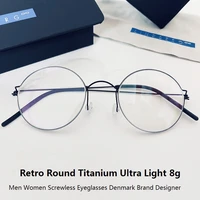 glasses frame men titanium screwless eyewear prescription eyeglasses frames women retro round myopia optical lens denmark korean