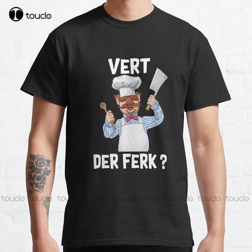 

Vert Der Ferk Swedish Chef Funny Meme Classic T-Shirt Football Mom Shirt Custom Aldult Teen Unisex Digital Printing Tee Shirt