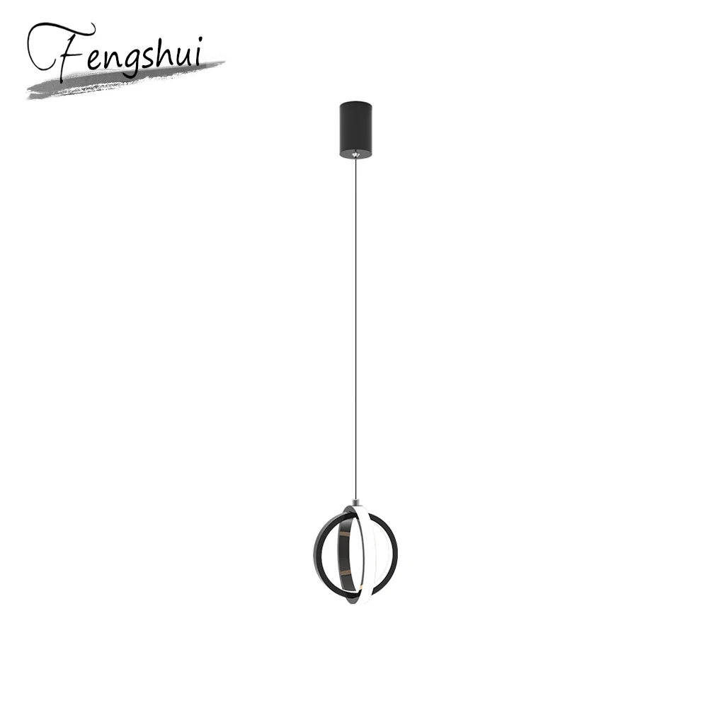 Скандинавская Алюминиевая СВЕТОДИОДНАЯ Подвесная лампа из ПВХ черный/белый