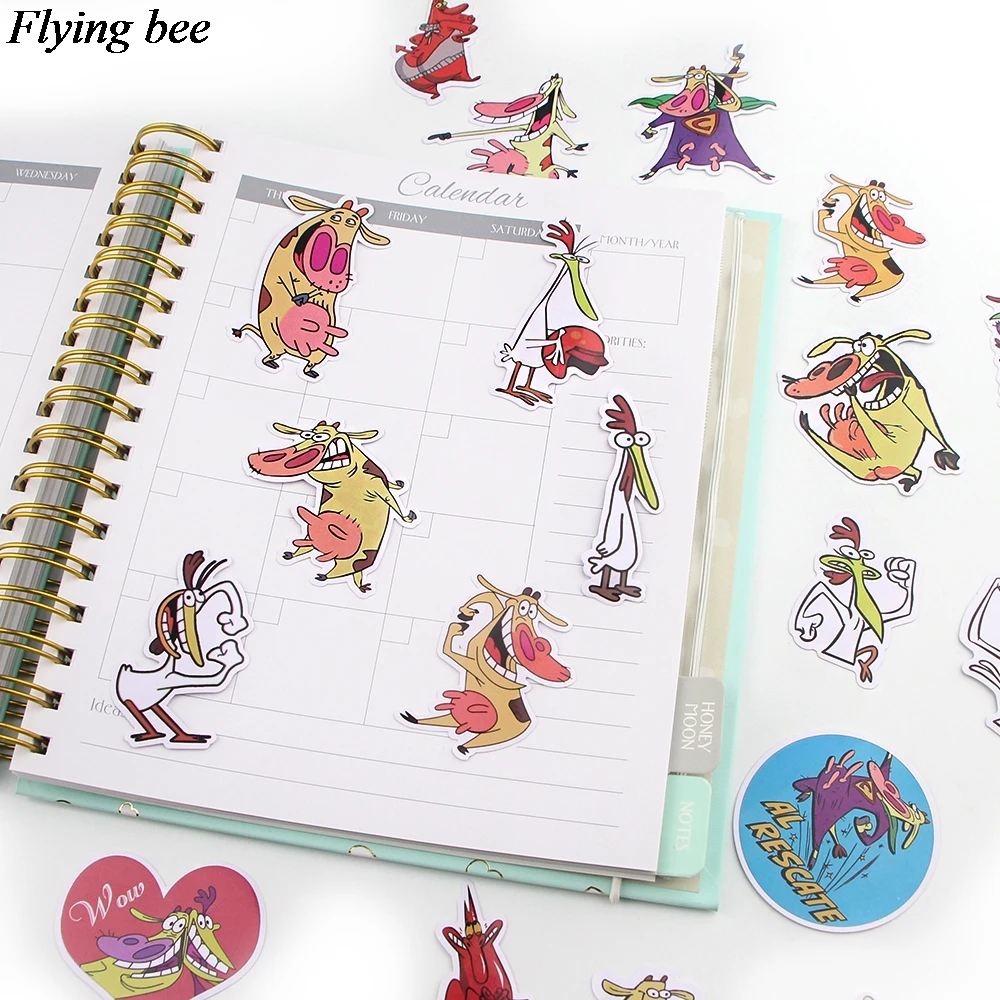 Flyingbee 20 шт. животные мультики наклейки детские игрушки для DIY багажа ноутбука