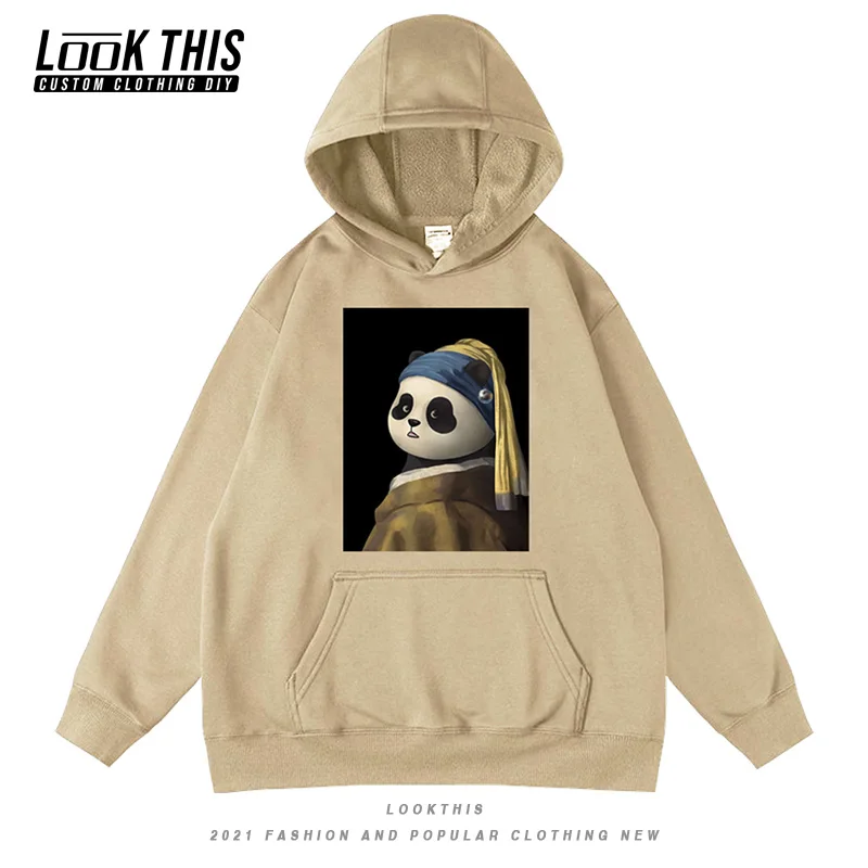 

Maybe Later Fun Hoodies Mens Anime Panda Hoodie Oversized Sweatshirt 2021 Autumn Funny Couples Hooded Hoody Long Sleeve Tops