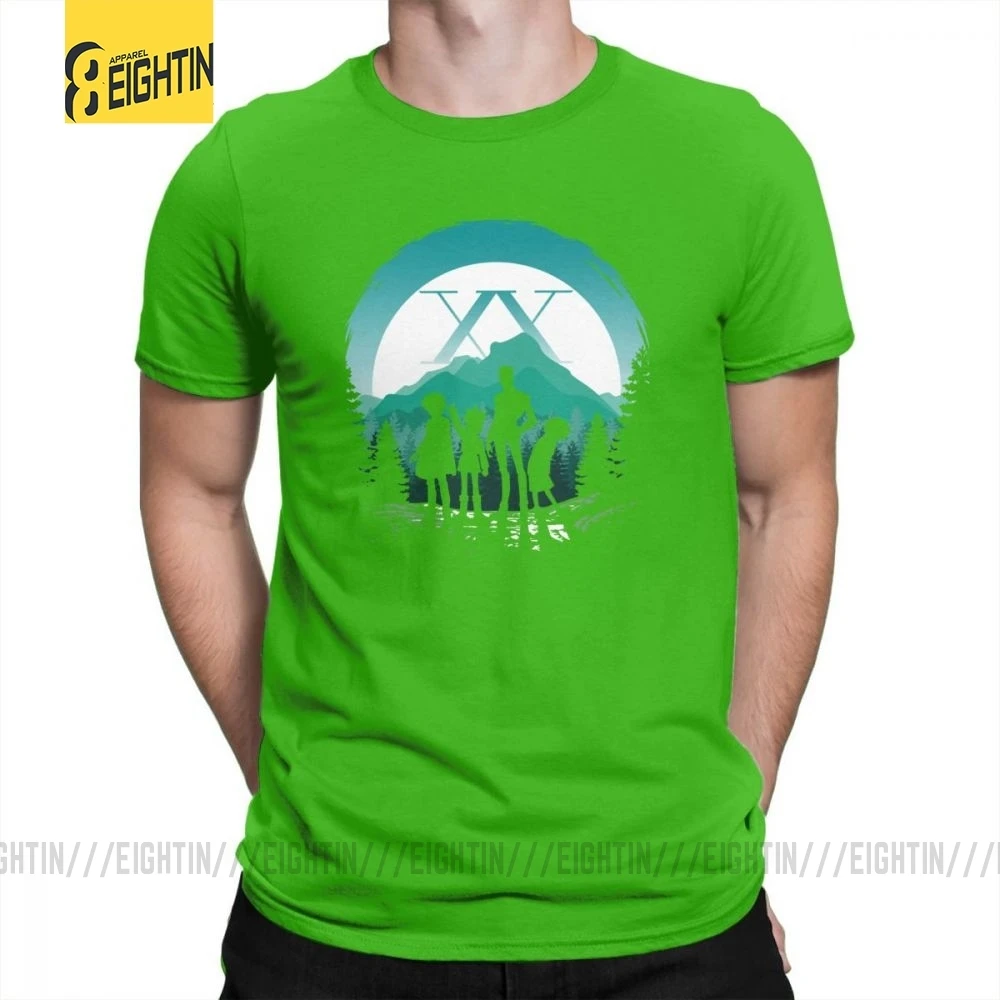 Hunter X Hunter T-Shirts Team Japanese Purified Cotton Novelty Tee Shirts Short-Sleeve T Shirt Male Simple Stylish Comic Plus - Цвет: Зеленый