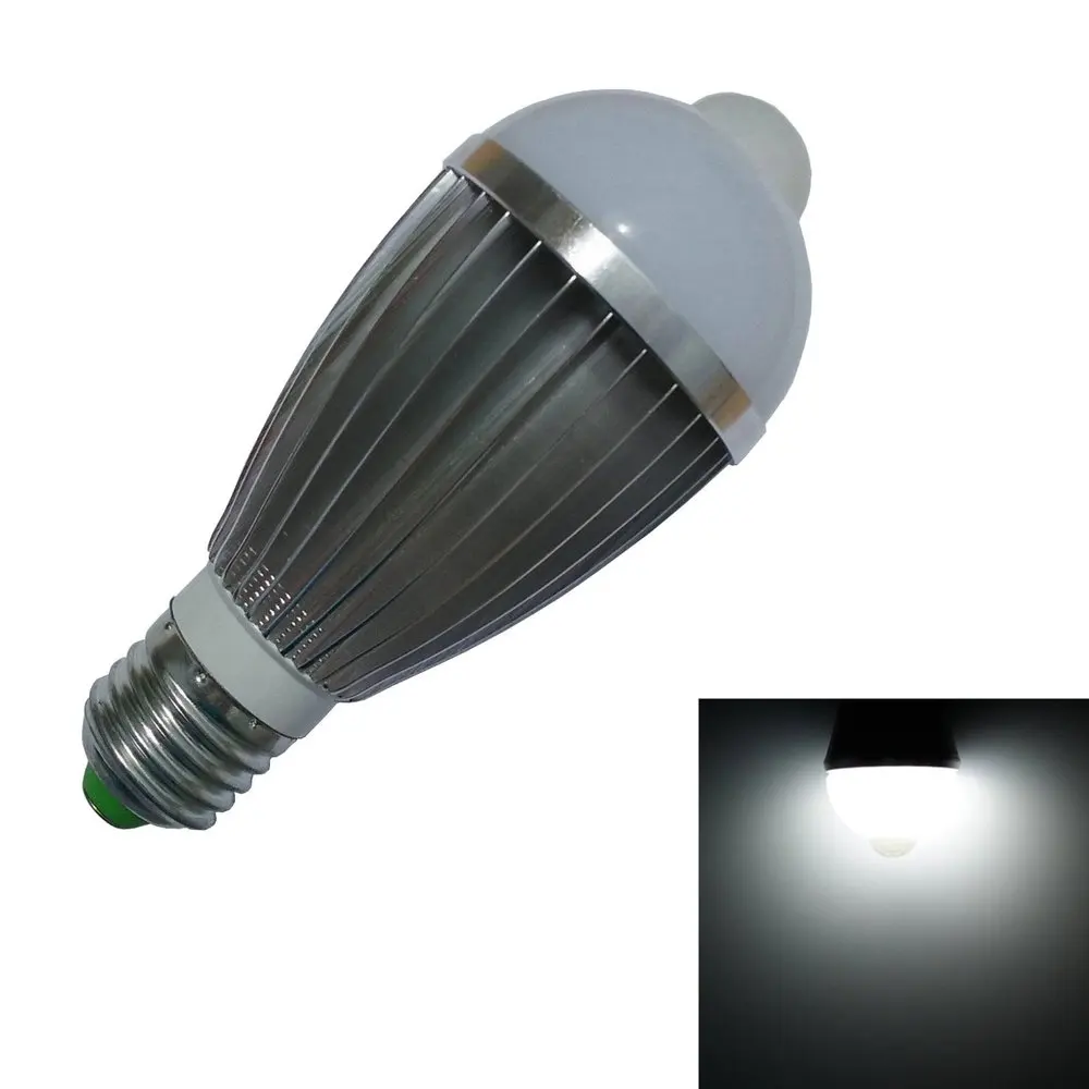 

90-260V 9W E27 B22 Warm White/White Light Body Infrared Sensor PIR Motion Sensor Detection LED Lamp Bulb