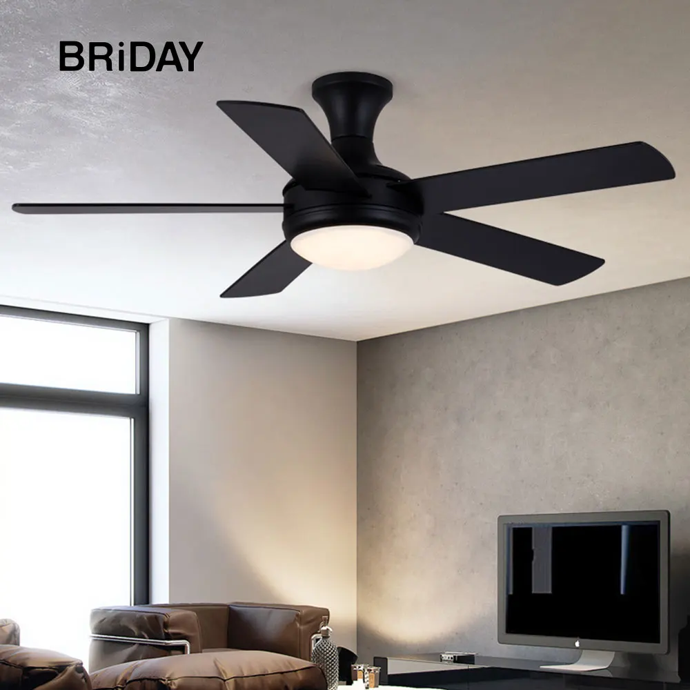 Потолочный вентилятор деревянный черный с дистанционным управлением 5