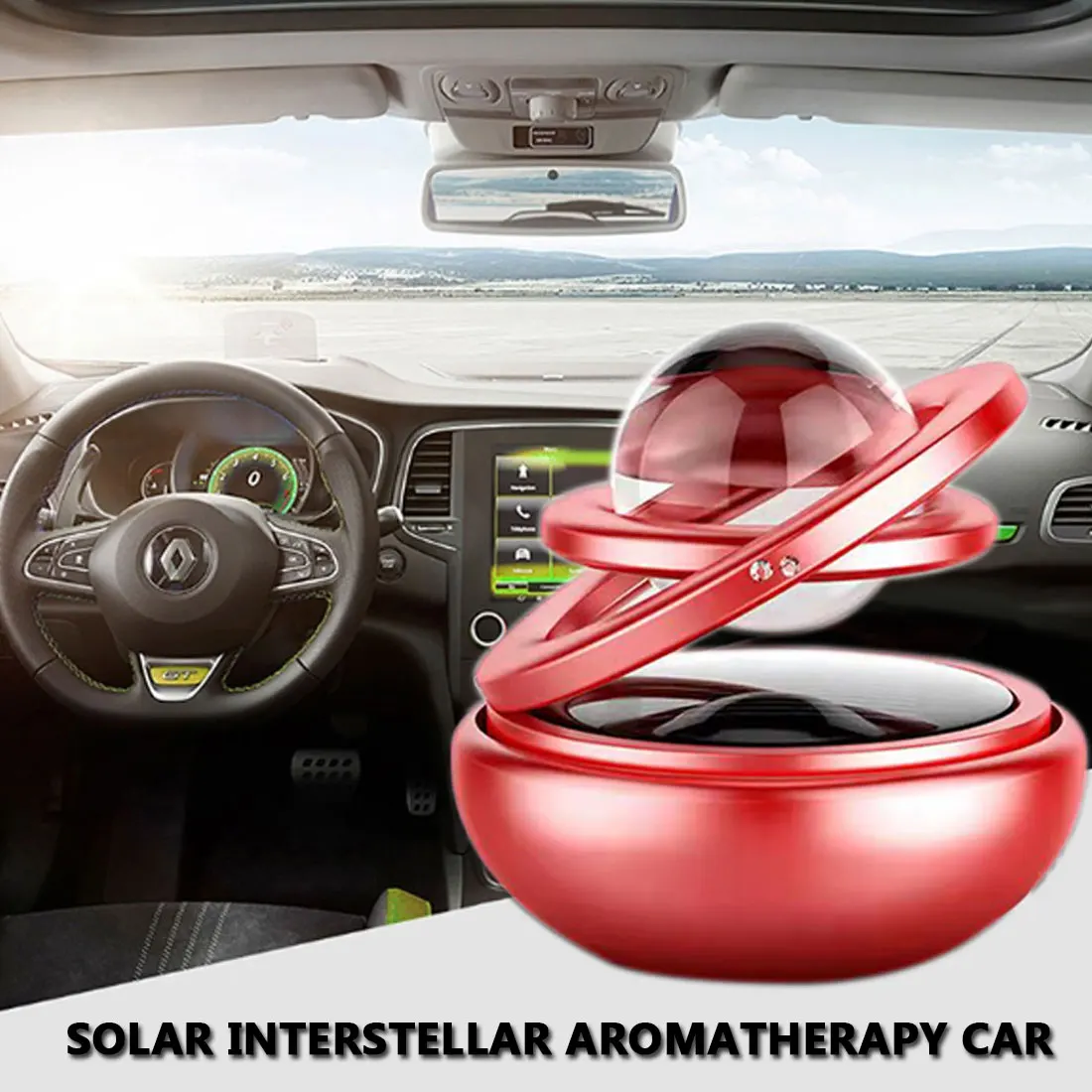 

New solar car perfume creative interstellar rotation aromatherapy car decorations personalized creative decorations air fresh