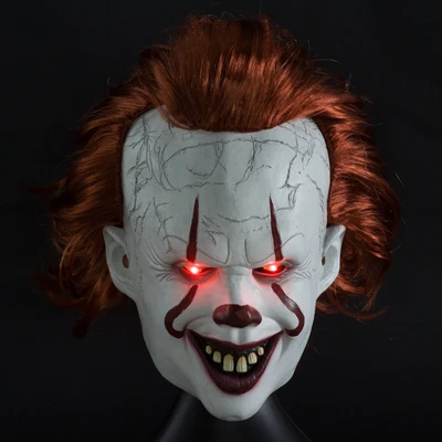 LED type B Новинка, 2 типа, светодиодный маска-клоун в стиле ужасов,, фильм «It Chapter 2 Pennywise», маска-клоун, латекс, страшные костюмы на Хэллоуин, реквизит - Цвет: LED type B