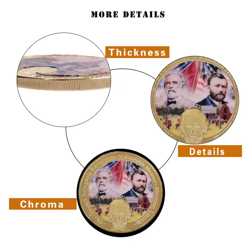 Набор золотых коллекционных монет WR в стиле американской Гражданской войны