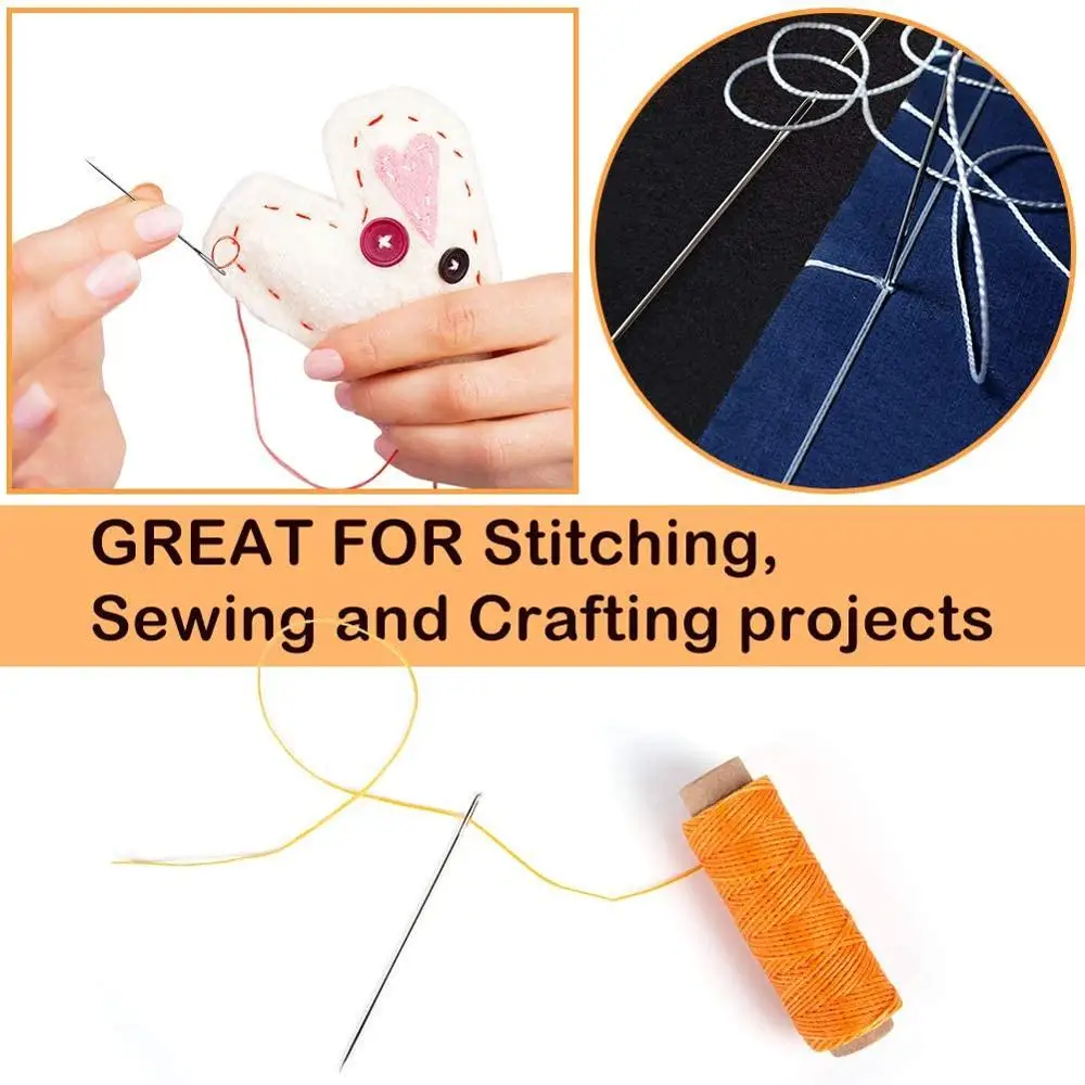 

ZXIIXZ 25 PCS Quilting Fabric Wear-Resistant Tailoring Sewing Fabric And 21PCS Large Eye Sewing Needles Yarn Knitting Needles