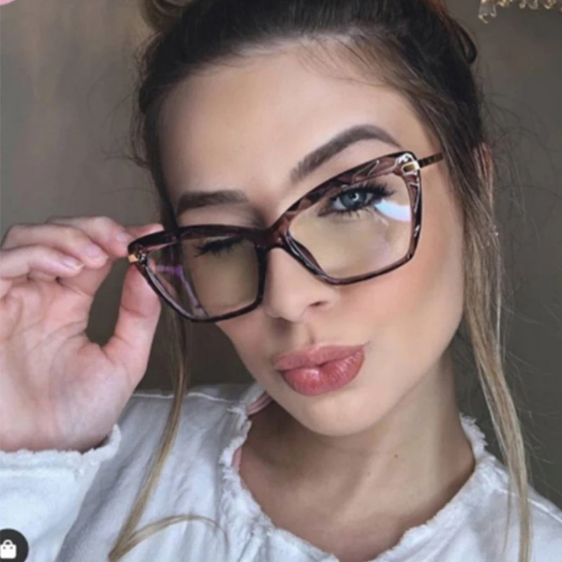 Женские прозрачные квадратные оправы кошачий глаз модные брендовые сексуальные