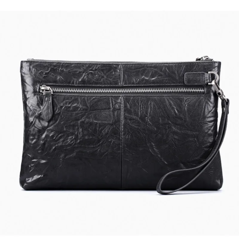 

Men's genuine leather handbag large capacity business fashion first layer sheepskin New mens wallet purse hombres carteras