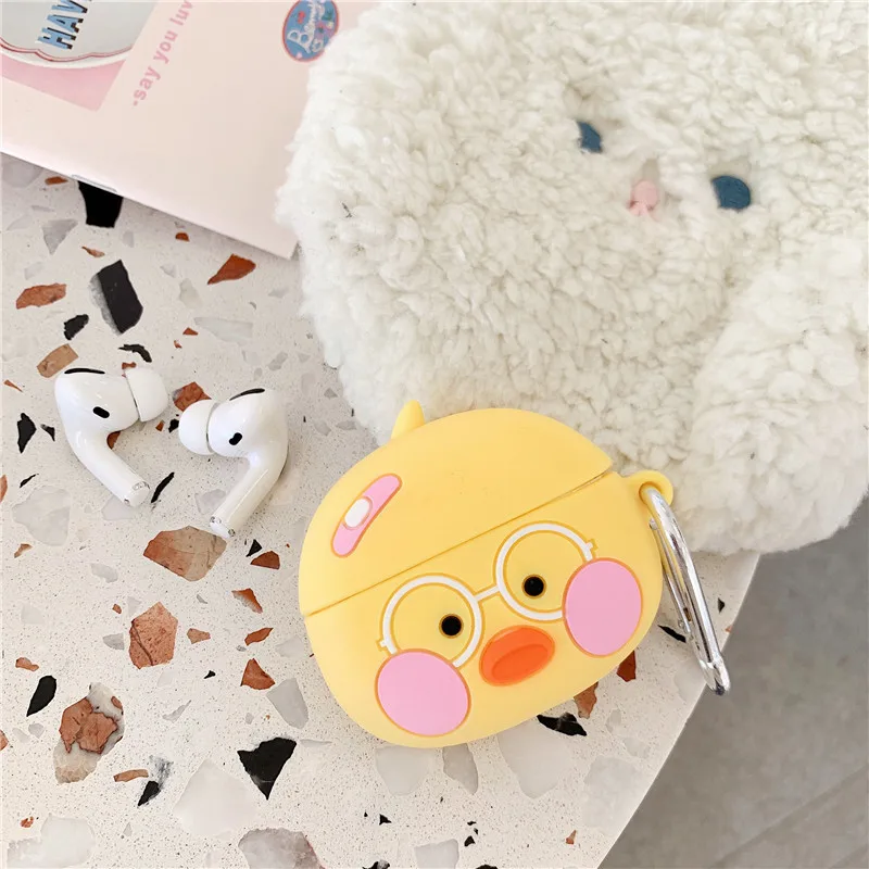 Для AirPods 2 Чехол милый мультфильм утка беспроводной Bluetooth наушники чехол для iPhone Air