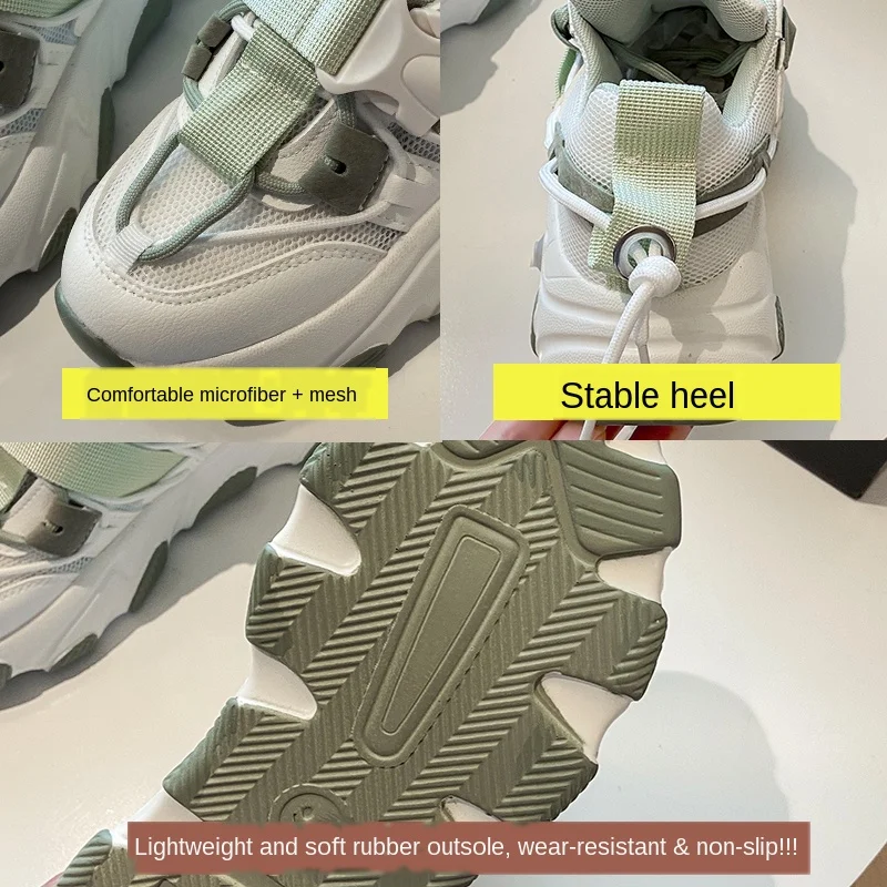 

2020 Spring and Autumn New Sports and Leisure Couple Shoes Wild High-heeled Muffin Shoes Thick Bottom Old Shoes Women Z7576