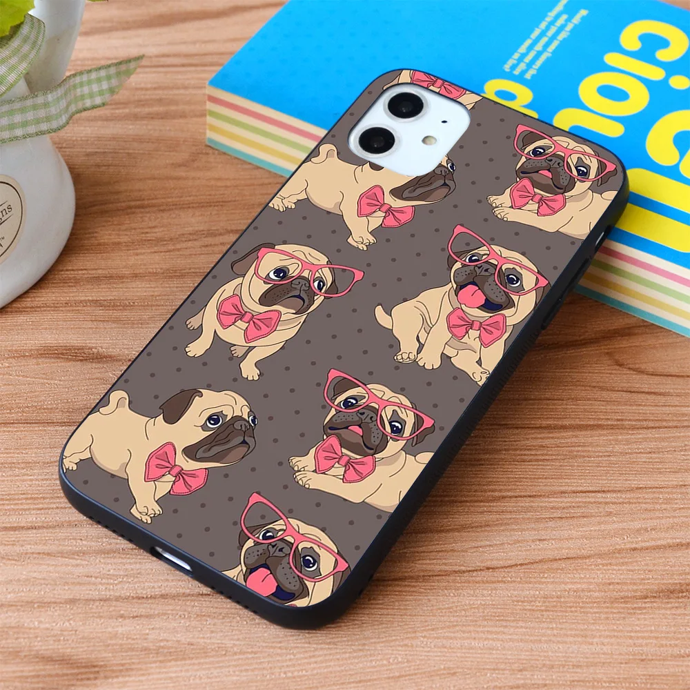 

For iPhone Pretty puppy background Soft TPU border Apple iPhone Case