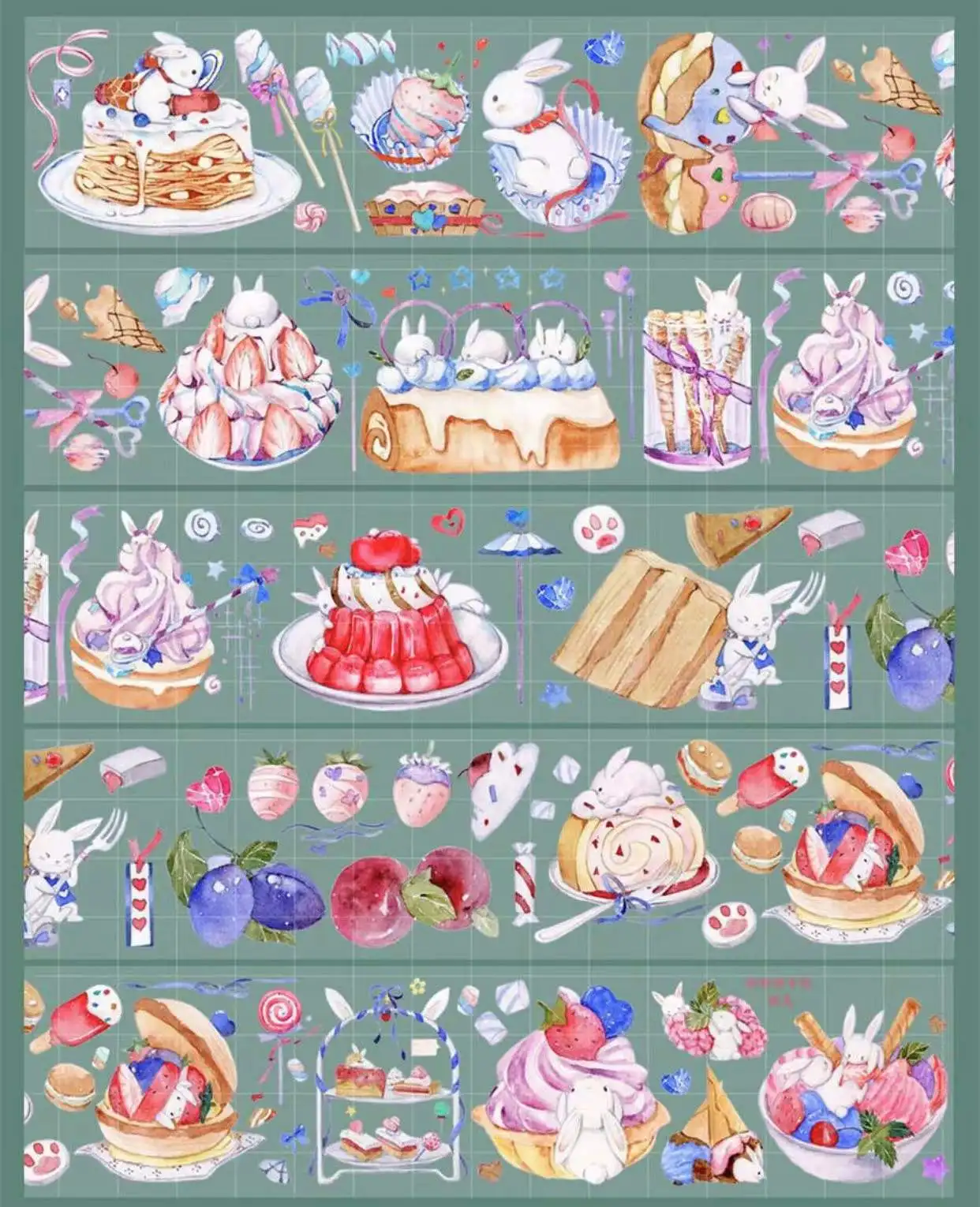 

Lovely Sweet and Warm Bunny PET Tape for Card Making Bullet Journal DIY Scrapbooking Clear Sticker