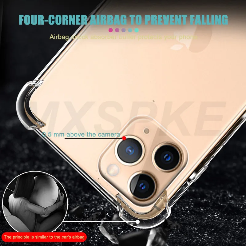 Роскошный противоударный силиконовый чехол для телефона iPhone 11 Pro X XS Max XR 8 7 6 6S Plus 5